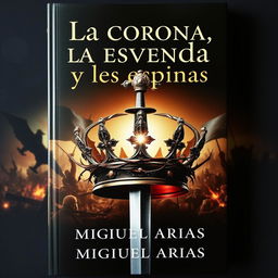 An eye-catching book cover measuring 512 x 800 pixels, prominently featuring a regal crown at the center, with a shimmering sword thrusting through it