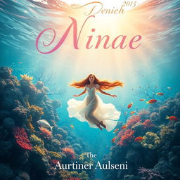 A captivating book cover design featuring an enchanting underwater scene