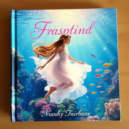 A captivating book cover design featuring an enchanting underwater scene