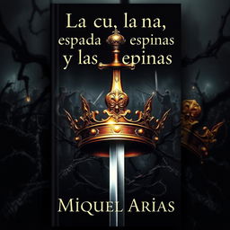 An engaging book cover measuring 512 x 800 pixels, featuring a regal crown prominently at the center, with a gleaming sword piercing through it