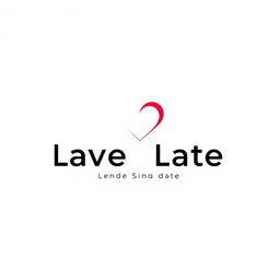 A minimalist logo design for a dating website featuring a heart symbol