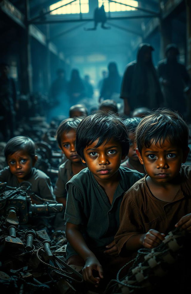 An impactful and thought-provoking artistic representation of child labor and exploitation