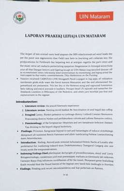 Laporan Praktik Kerja Lapangan UIN Mataram: Comprehensive report detailing the fieldwork experience at UIN Mataram, highlighting objectives, methodologies, results, and conclusions drawn from practical experiences