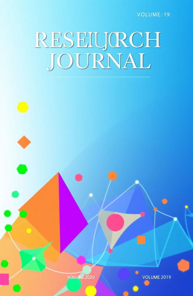 A visually captivating cover design for a research journal, featuring a modern and professional layout