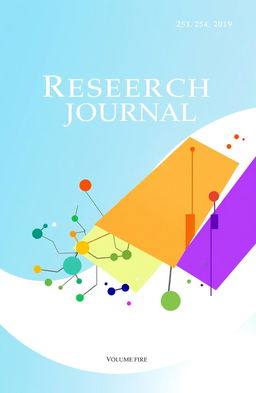 A visually captivating cover design for a research journal, featuring a modern and professional layout