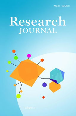 A visually captivating cover design for a research journal, featuring a modern and professional layout