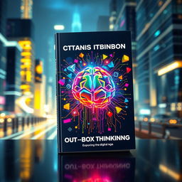 A visually captivating book cover that illustrates out-of-the-box thinking in the digital age