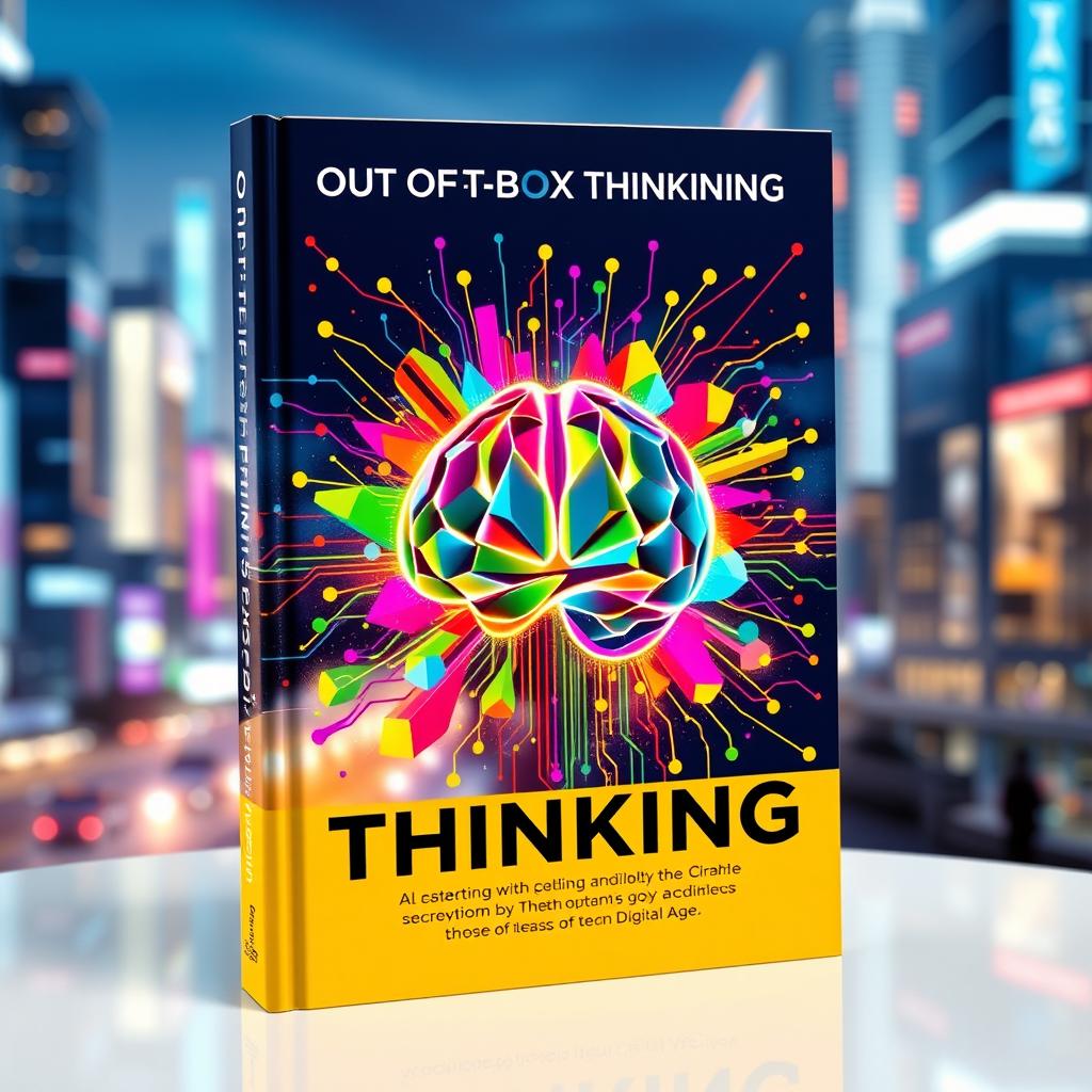 A visually captivating book cover that illustrates out-of-the-box thinking in the digital age