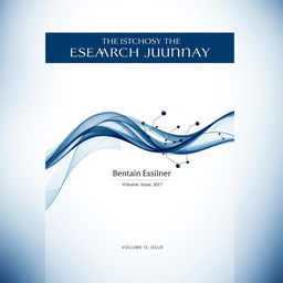 A sophisticated cover design for a research journal, featuring a dynamic yet professional layout