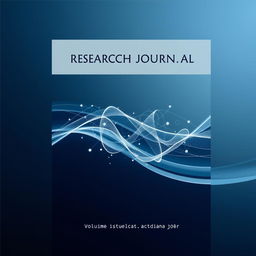 A sophisticated cover design for a research journal, featuring a dynamic yet professional layout