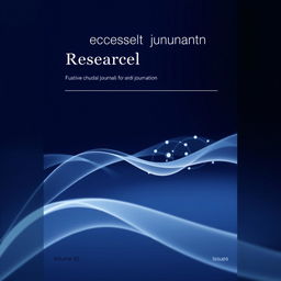 A sophisticated cover design for a research journal, featuring a dynamic yet professional layout