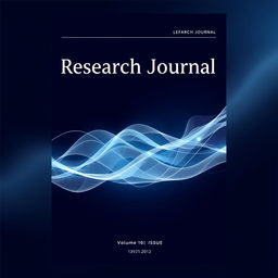 A sophisticated cover design for a research journal, featuring a dynamic yet professional layout