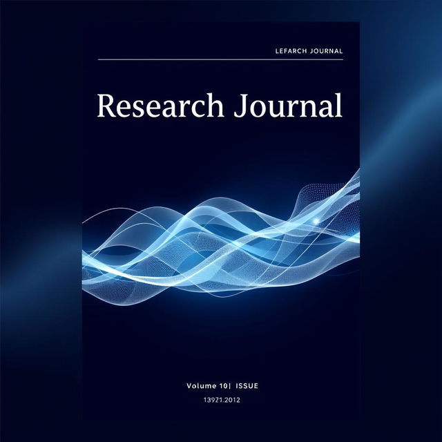 A sophisticated cover design for a research journal, featuring a dynamic yet professional layout