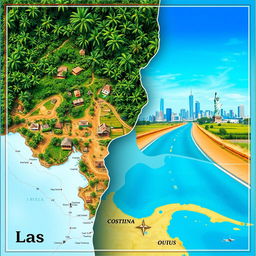 A divided cover design featuring the map of Laos seamlessly blending into the map of the USA