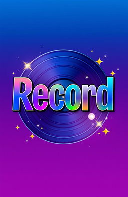 A visually striking typography design that showcases the word 'Record' in a vibrant, bold font