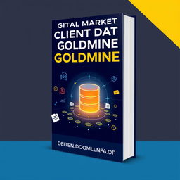 An eye-catching eBook cover design for a digital product titled 'Digital Marketing Client Data Goldmine: Unlock Outreach Success'