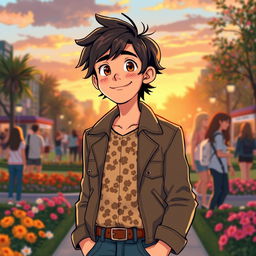 A detailed illustration of a character named Cully, who is a charming young adult with a warm smile and engaging personality