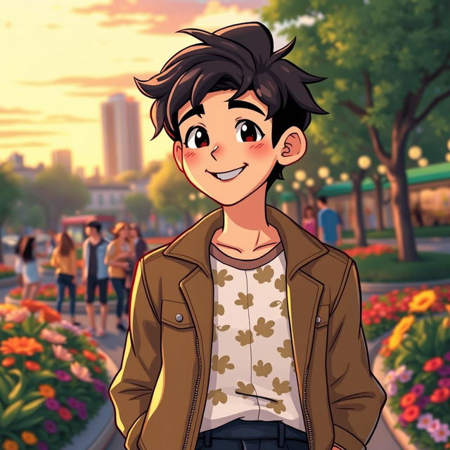 A detailed illustration of a character named Cully, who is a charming young adult with a warm smile and engaging personality