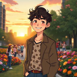 A detailed illustration of a character named Cully, who is a charming young adult with a warm smile and engaging personality