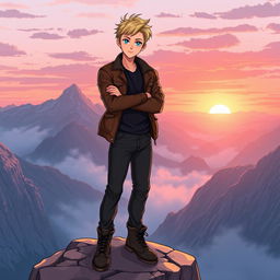 A striking illustration of a character named Cade, who is an adventurous young adult with a confident demeanor
