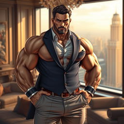 A powerful figure named Cade, embodying strength and wealth