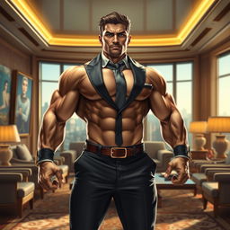 A powerful figure named Cade, embodying strength and wealth