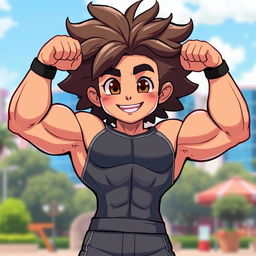 A character named Tylen, depicted as super strong with fluffy, voluminous hair that adds to his charm