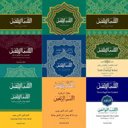 A collection of 20 editable covers for an Islamic research journal, each designed to reflect a unique theme while showcasing traditional Islamic art and modern aesthetics