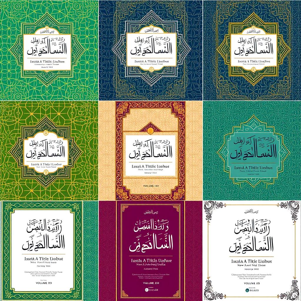 A collection of 20 editable covers for an Islamic research journal, each designed to reflect a unique theme while showcasing traditional Islamic art and modern aesthetics