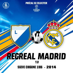 A vibrant football cover design featuring the logos (escudos) of Leganes and Real Madrid prominently