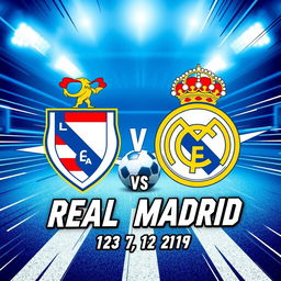 A vibrant football cover design featuring the logos (escudos) of Leganes and Real Madrid prominently