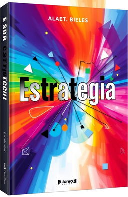 A striking book cover featuring the word 'Estrategia' prominently displayed in bold, modern typography