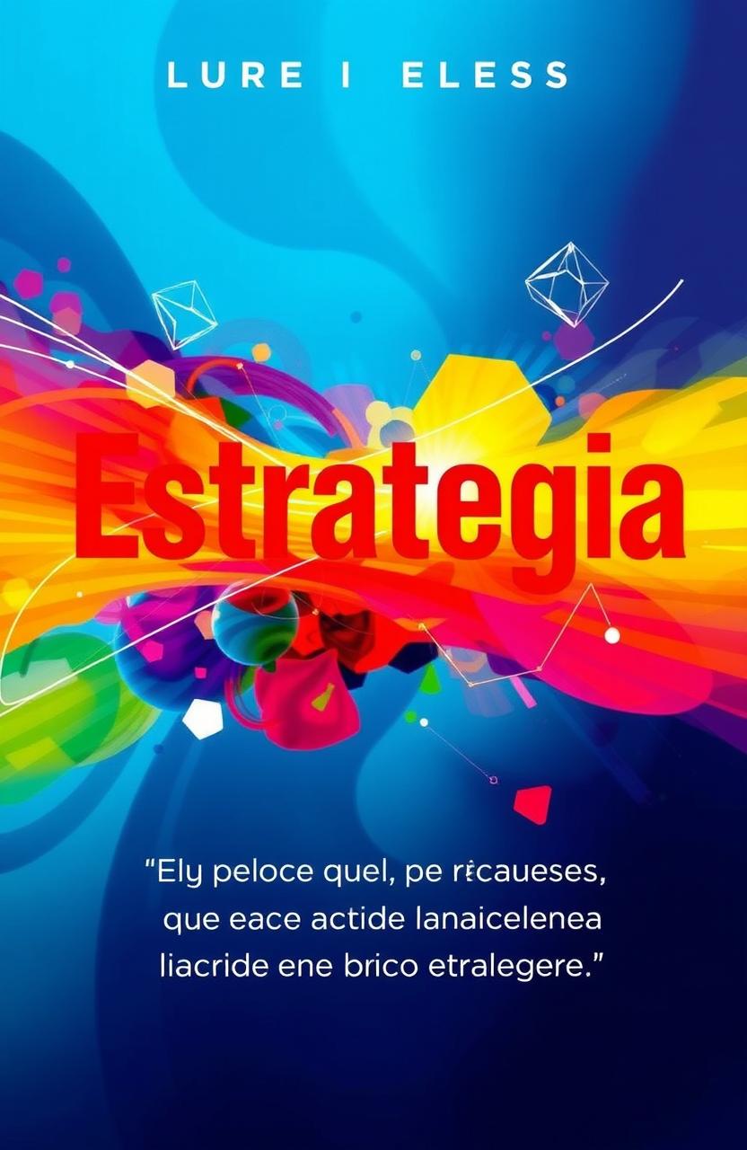 A striking book cover featuring the word 'Estrategia' prominently displayed in bold, modern typography