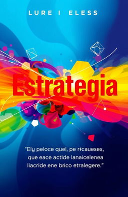 A striking book cover featuring the word 'Estrategia' prominently displayed in bold, modern typography