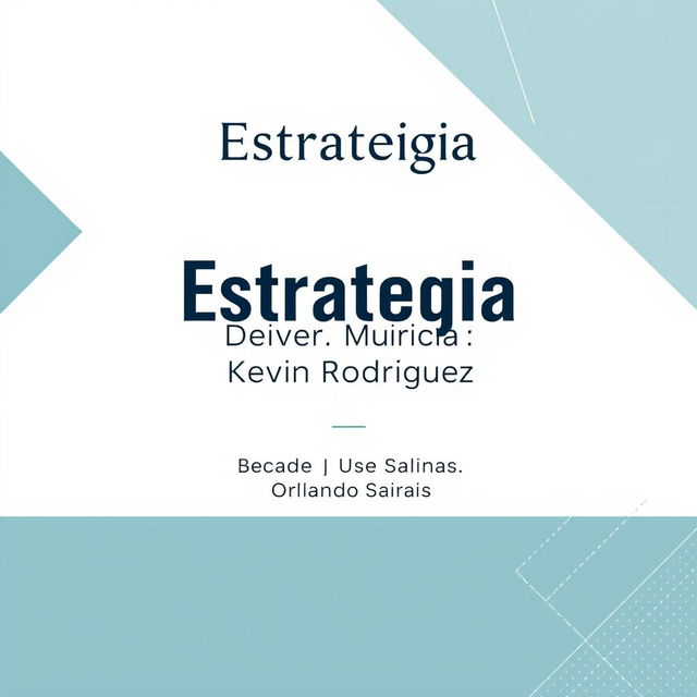 A professional and elegant cover page for a document, featuring the title prominently displayed at the top: 'Estrategia'