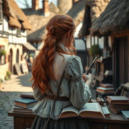 A realistic fantasy scene set in a quaint small village in England during the present day