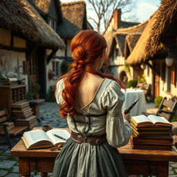 A realistic fantasy scene set in a quaint small village in England during the present day