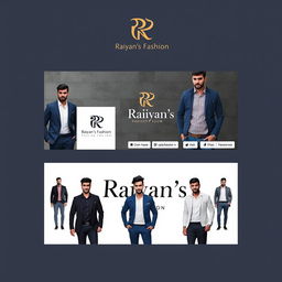 A stylish Facebook cover for a men's clothing brand named Raiyan's Fashion