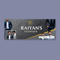 A stylish Facebook cover for a men's clothing brand named Raiyan's Fashion