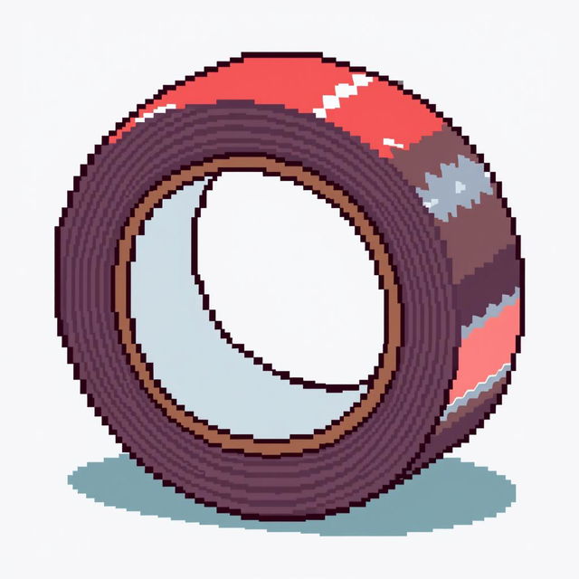 A pixel art representation of a roll of tape, specifically showcasing polysilicon (PS) tape