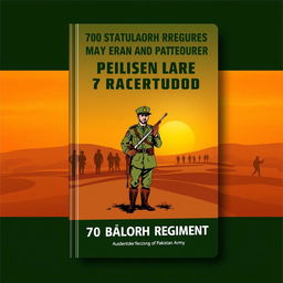 An authoritative and striking book cover design for a military manual, focused on the standard operating procedures of an infantry battalion from the 70 Baloch Regiment of the Pakistan Army