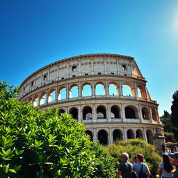 A stunning view of the Colosseum in Rome, showcasing its grandeur and ancient architecture