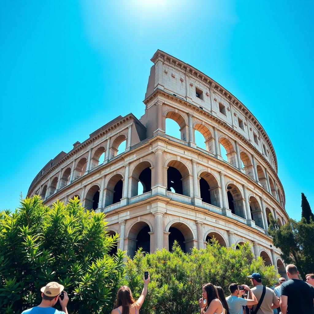 A stunning view of the Colosseum in Rome, showcasing its grandeur and ancient architecture