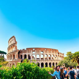 A stunning view of the Colosseum in Rome, showcasing its grandeur and ancient architecture