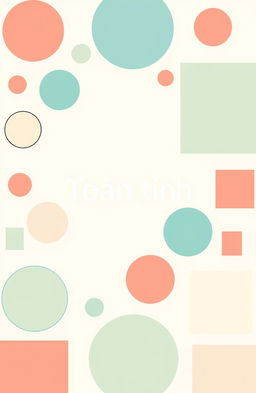 A minimalist design featuring a background of various 2D shapes such as circles, squares, triangles, and rectangles in a harmonious arrangement