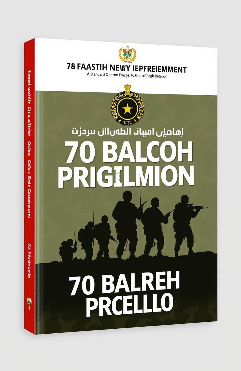 A book cover design depicting the standard operating procedures of the 70 Baloch Regiment infantry battalion, also known as Fakhre e Chaghi Battalion