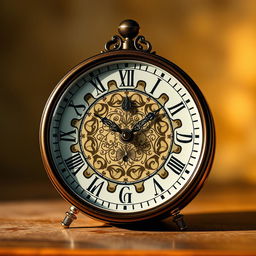 A visually striking clock displaying the time at exactly 12:00