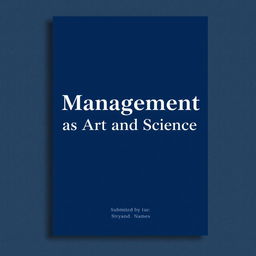 A professional cover page for a research document titled 'Management as Art and Science'