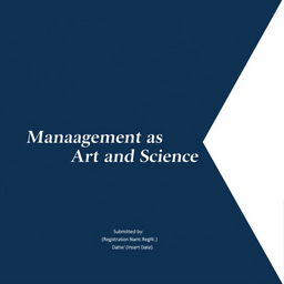 A professional cover page for a research document titled 'Management as Art and Science'