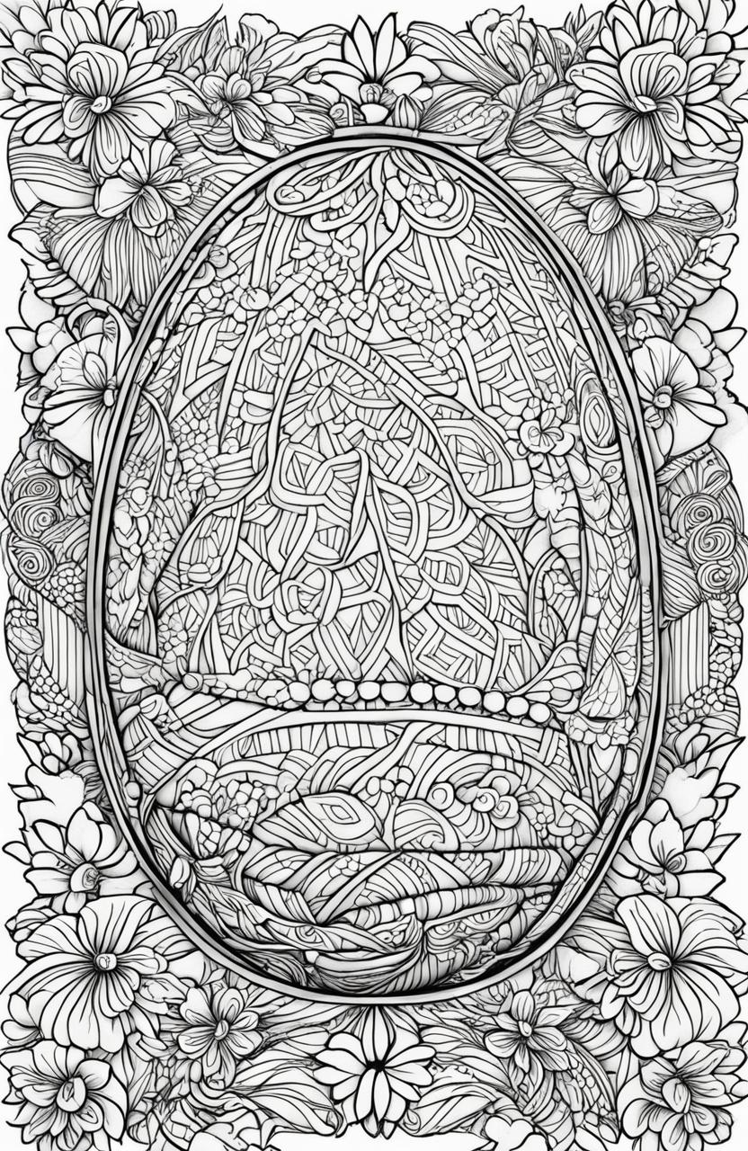 This is a black and white, Easter-themed colouring book page by Tim Jeffs